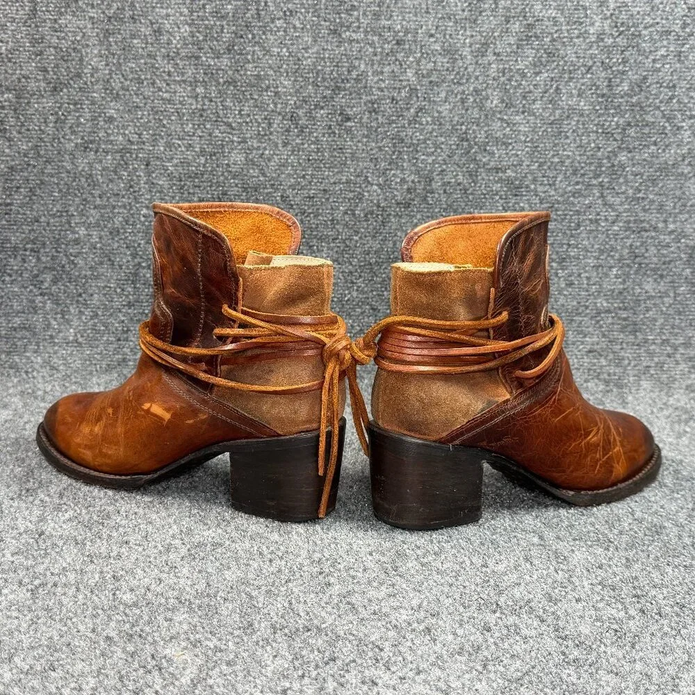 Freebird By Steven Casey‎ Boots Women's Size 9 Brown Leather Lace Ankle Booties